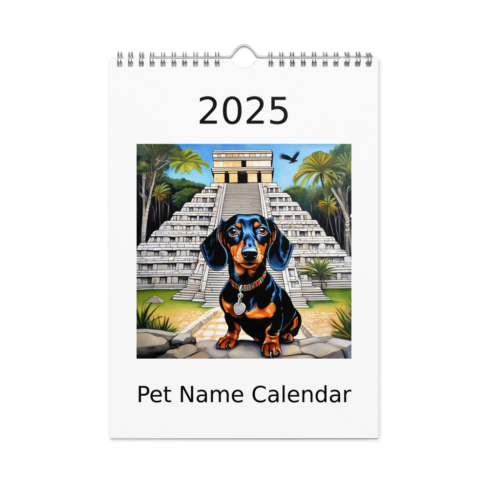 PugMug Custom Black Dachshund Wall Calendar (2026)
