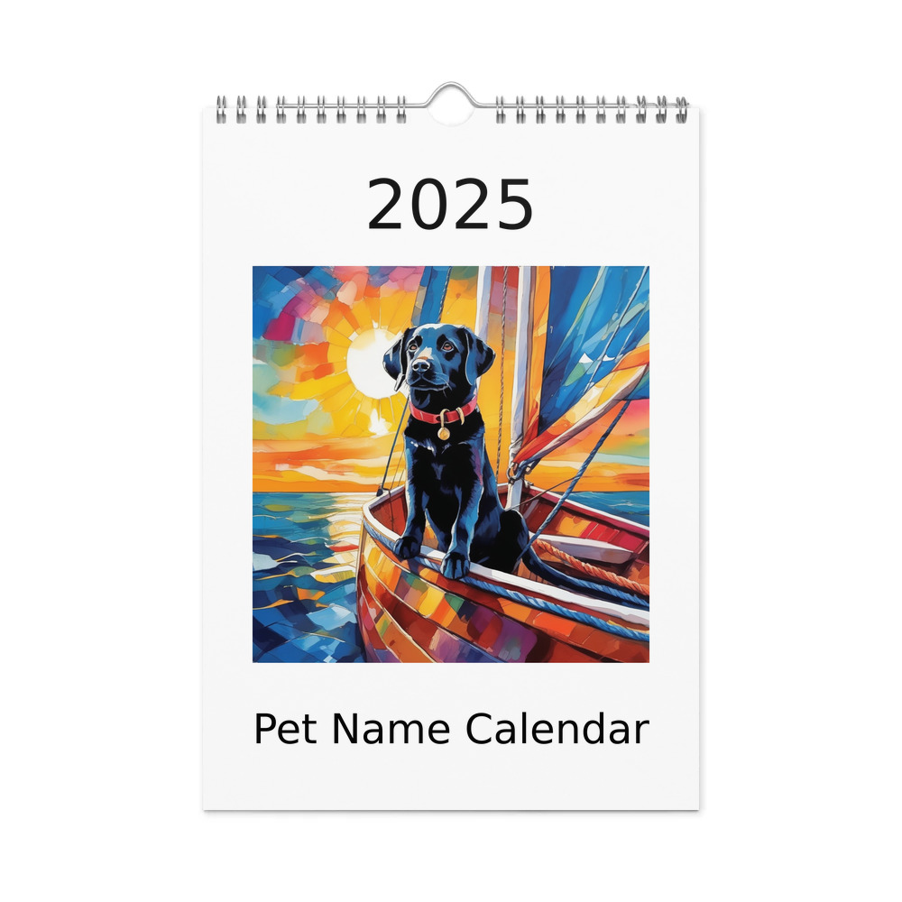 PugMug Custom Black Labrador Retriever Wall Calendar (2026)
