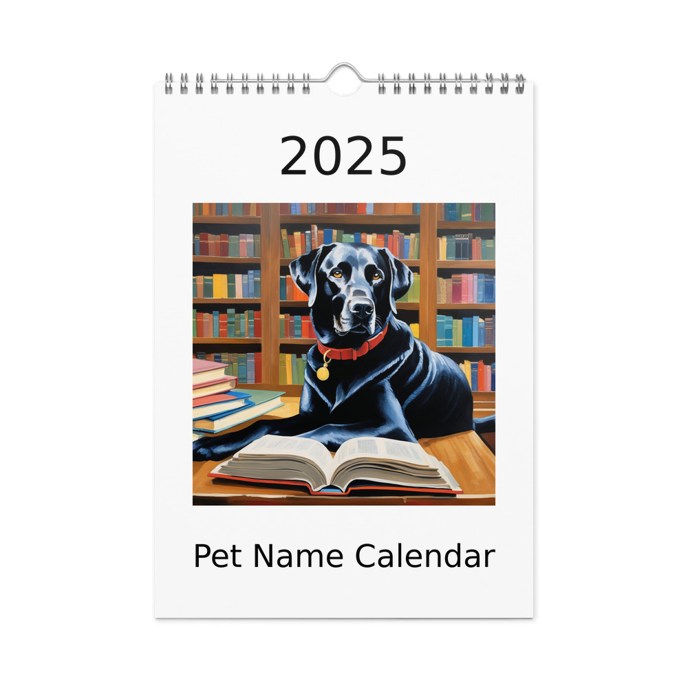 PugMug Custom Black Labrador Retriever Wall Calendar (2026)