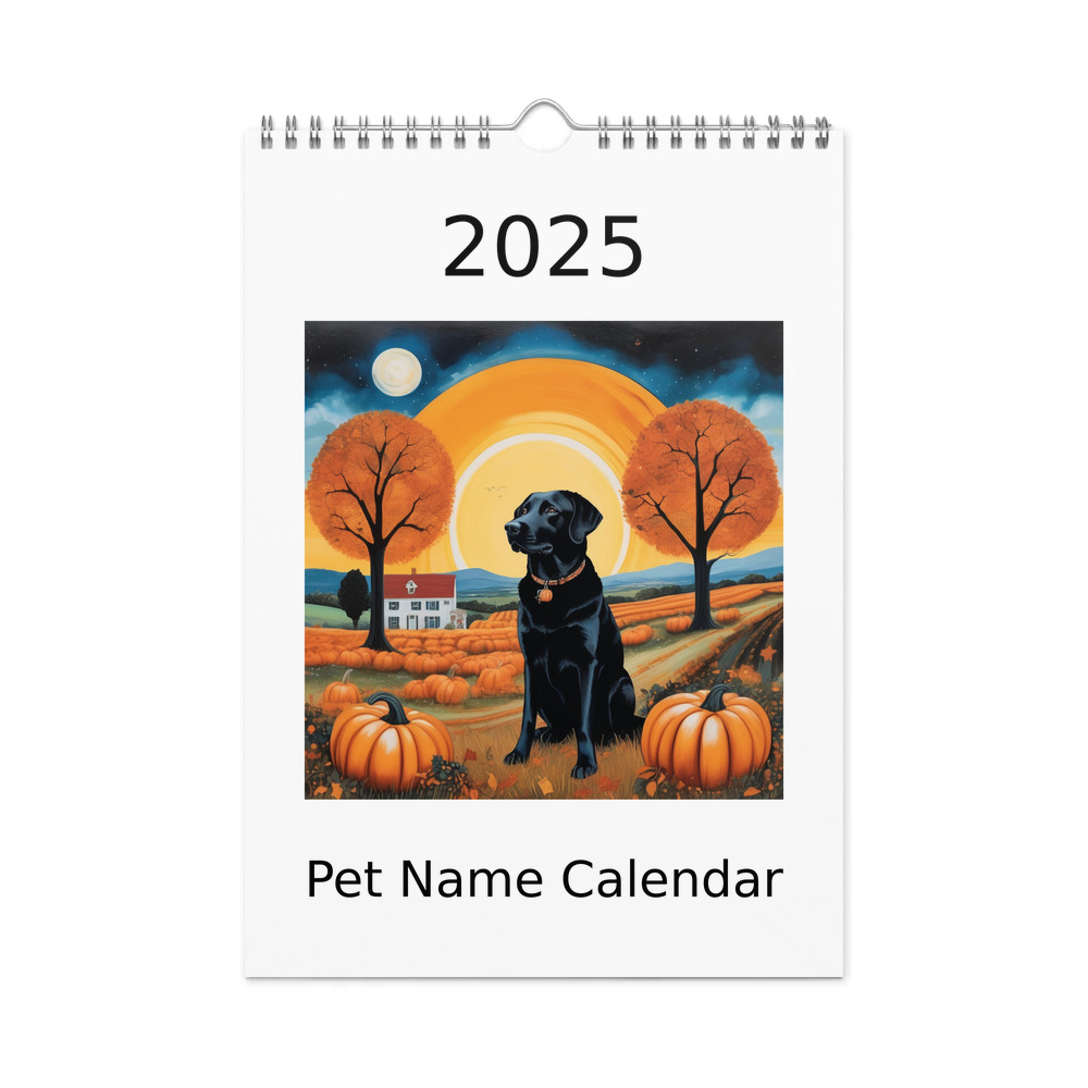 PugMug Custom Black Labrador Retriever Wall Calendar (2026)
