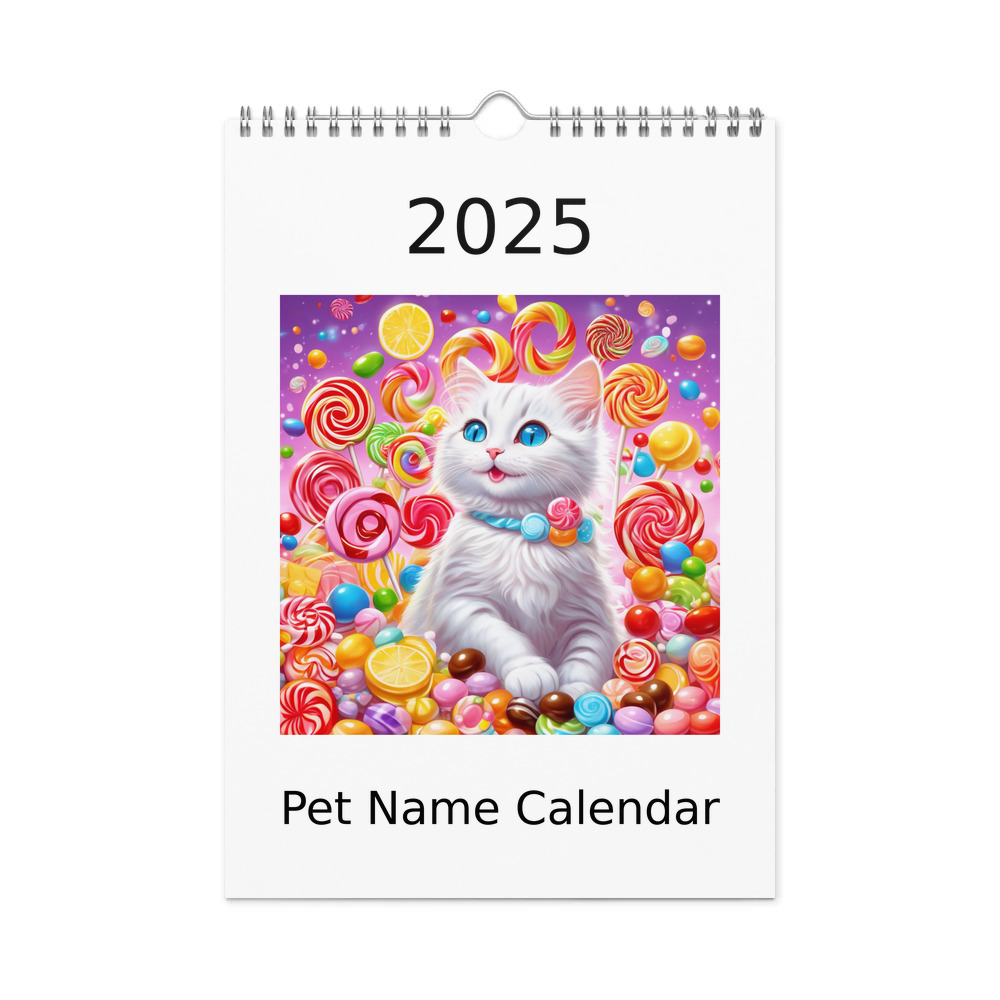 PugMug Custom White Companion Cat Wall Calendar (2026)