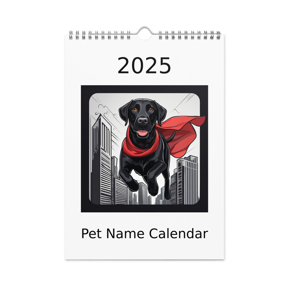 PugMug Custom Black Labrador Retriever Wall Calendar (2026)