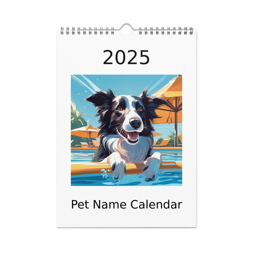 PugMug Custom Border Collie Wall Calendar (2026)