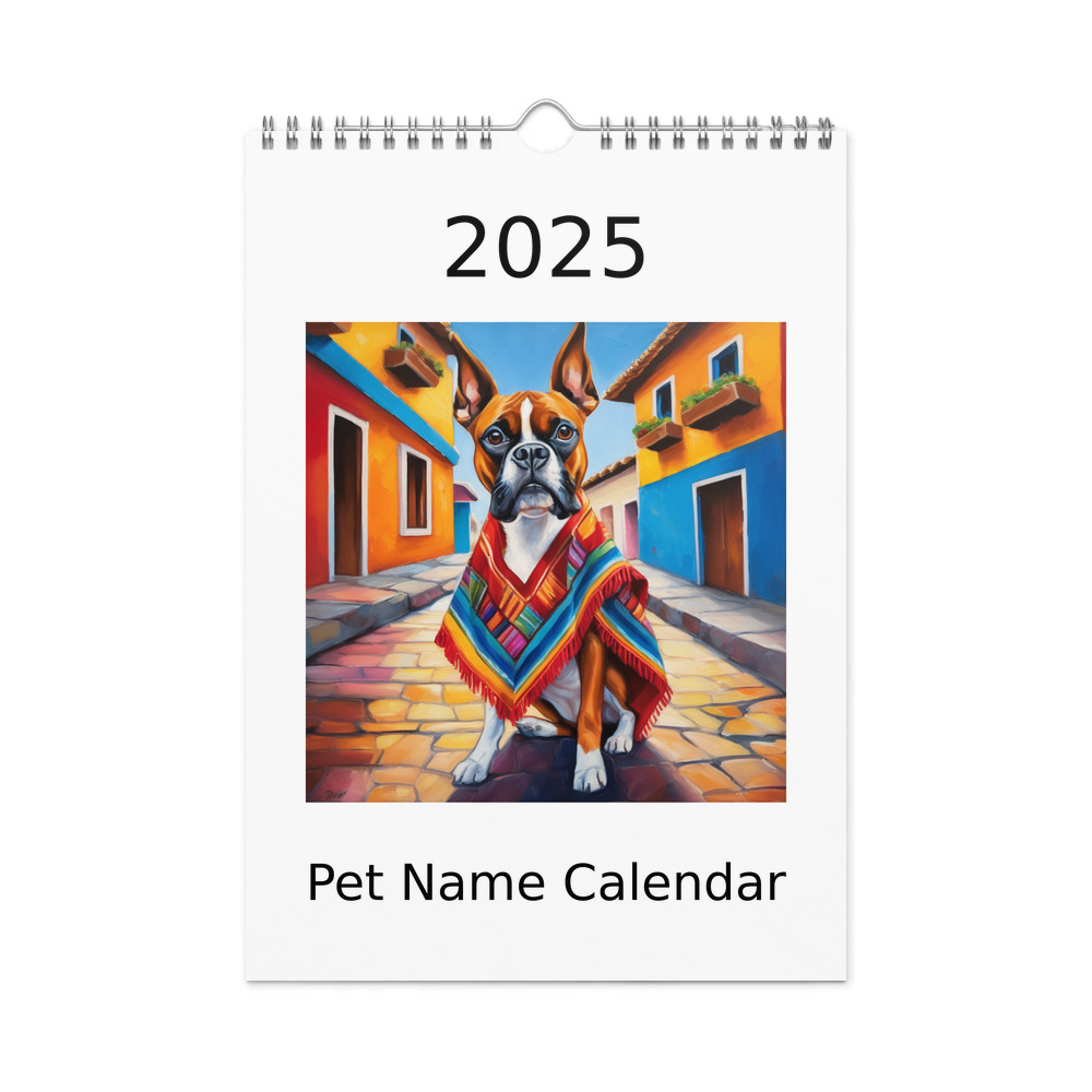 PugMug Custom Boxer Dog Wall Calendar (2026)