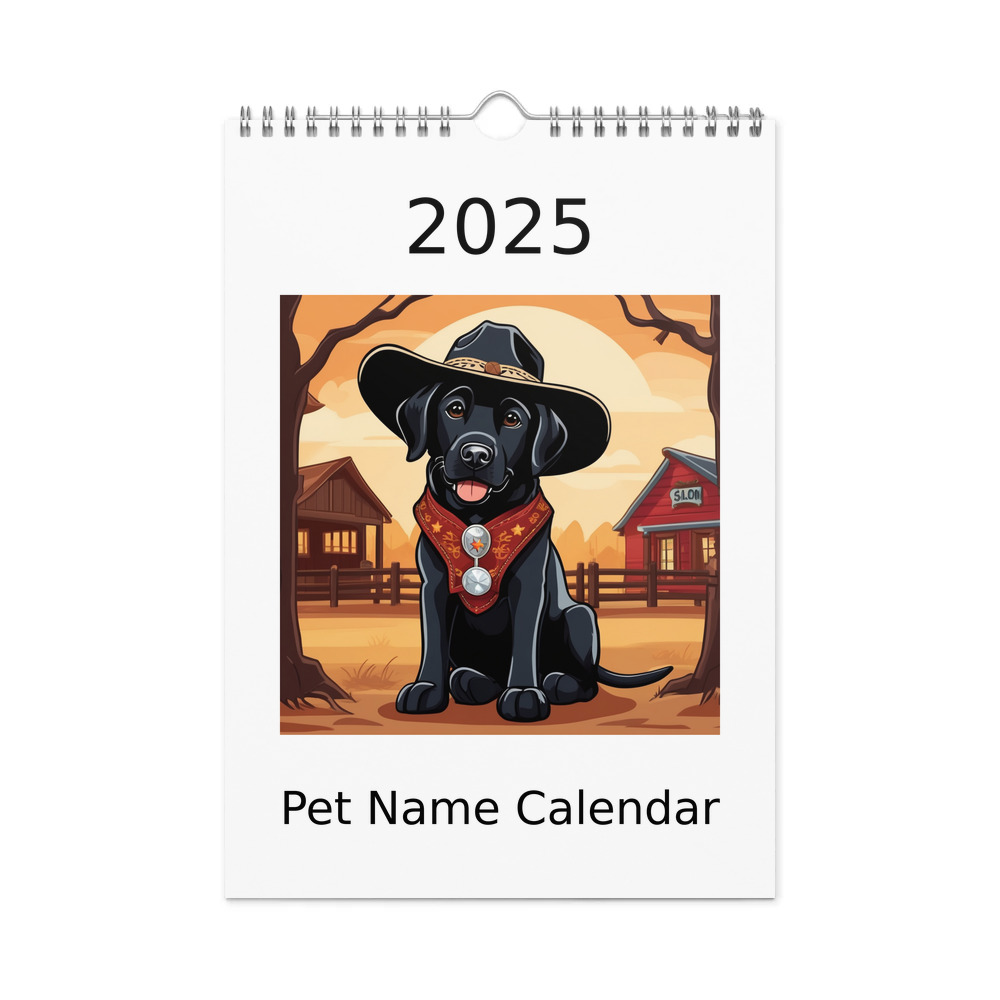 PugMug Custom Black Labrador Retriever Wall Calendar (2026)