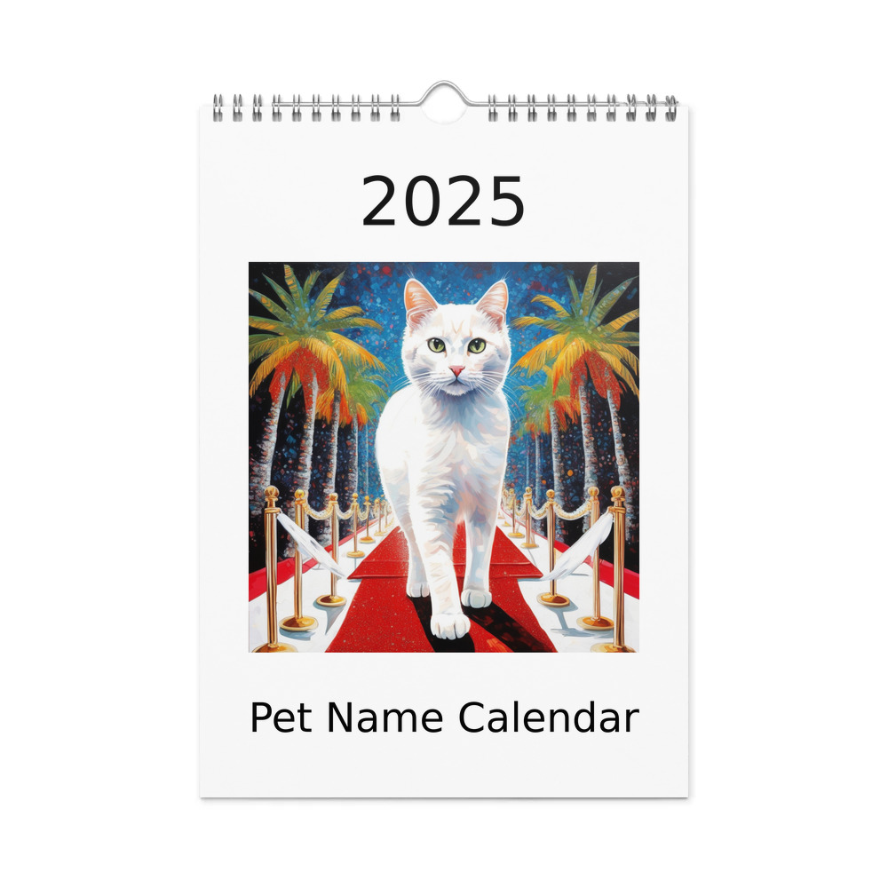 PugMug Custom White Companion Cat Wall Calendar (2026)