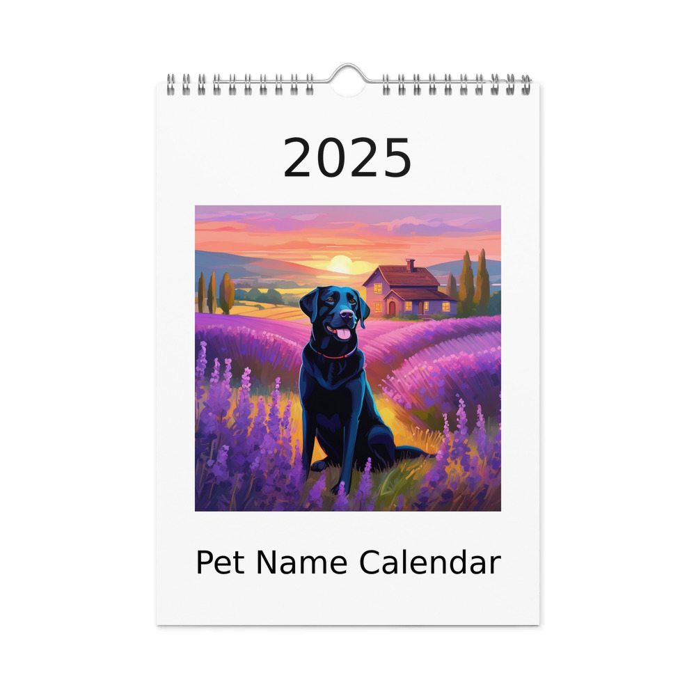PugMug Custom Black Labrador Retriever Wall Calendar (2026)