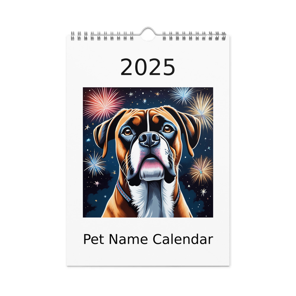 PugMug Custom Boxer Dog Wall Calendar (2026)
