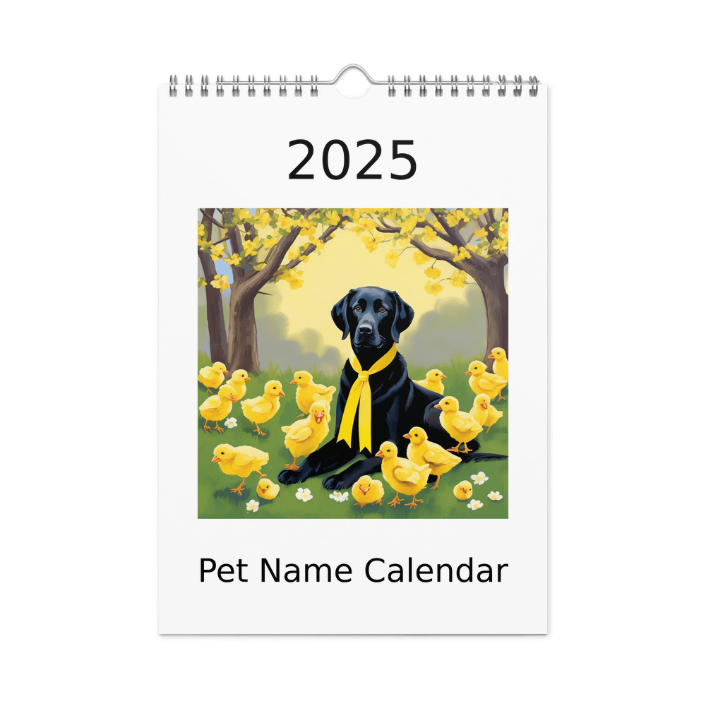 PugMug Custom Black Labrador Retriever Wall Calendar (2026)