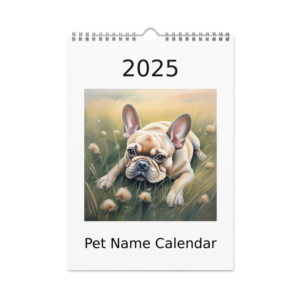 PugMug Custom Tan French Bulldog Wall Calendar (2026)