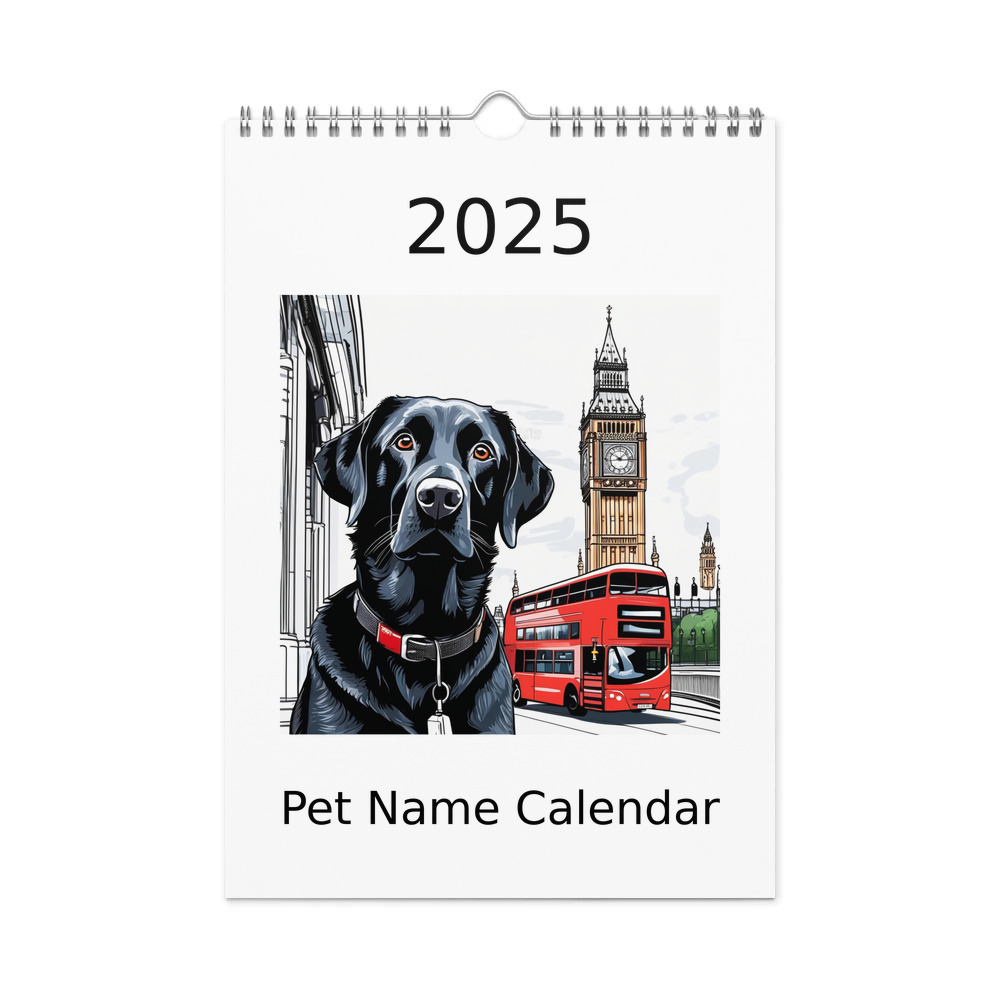 PugMug Custom Black Labrador Retriever Wall Calendar (2026)