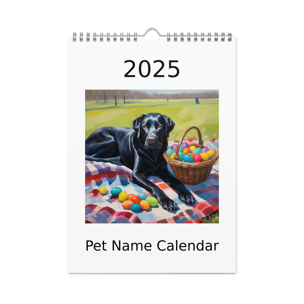 PugMug Custom Black Labrador Retriever Wall Calendar (2026)