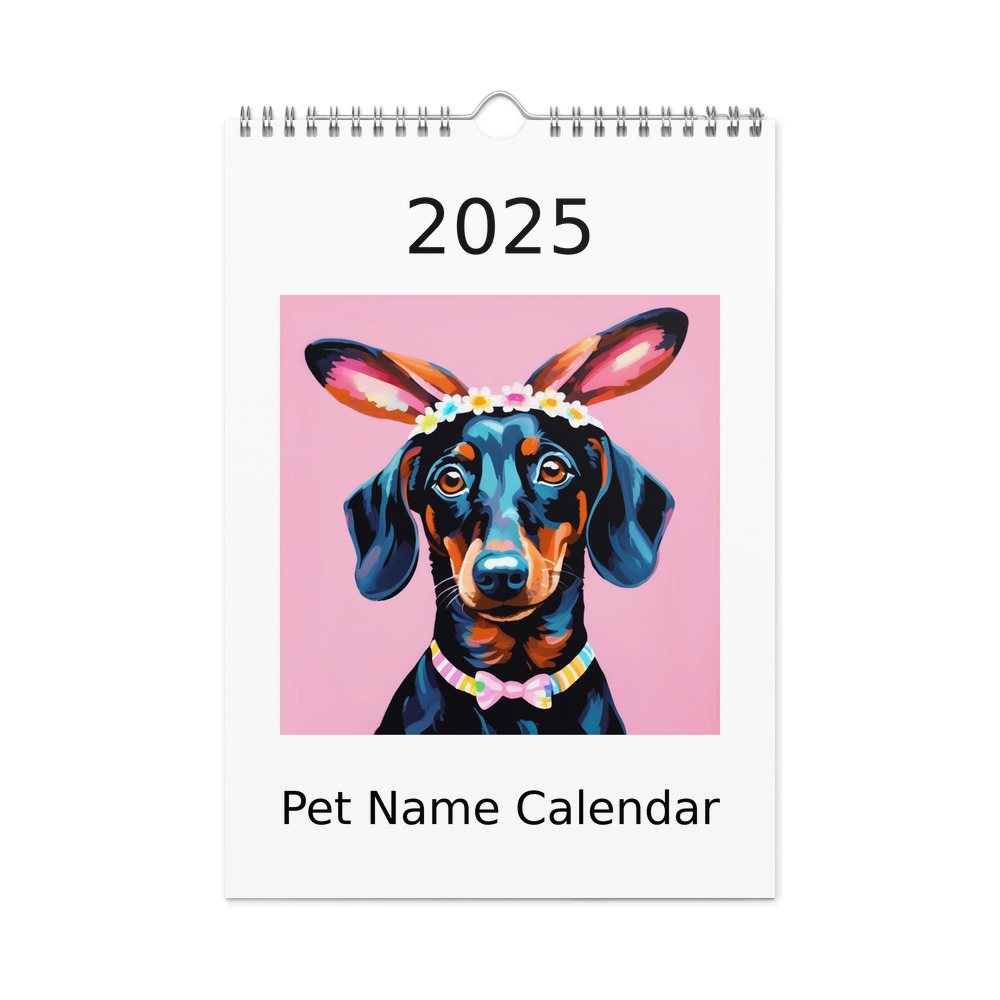 PugMug Custom Black Dachshund Wall Calendar (2026)