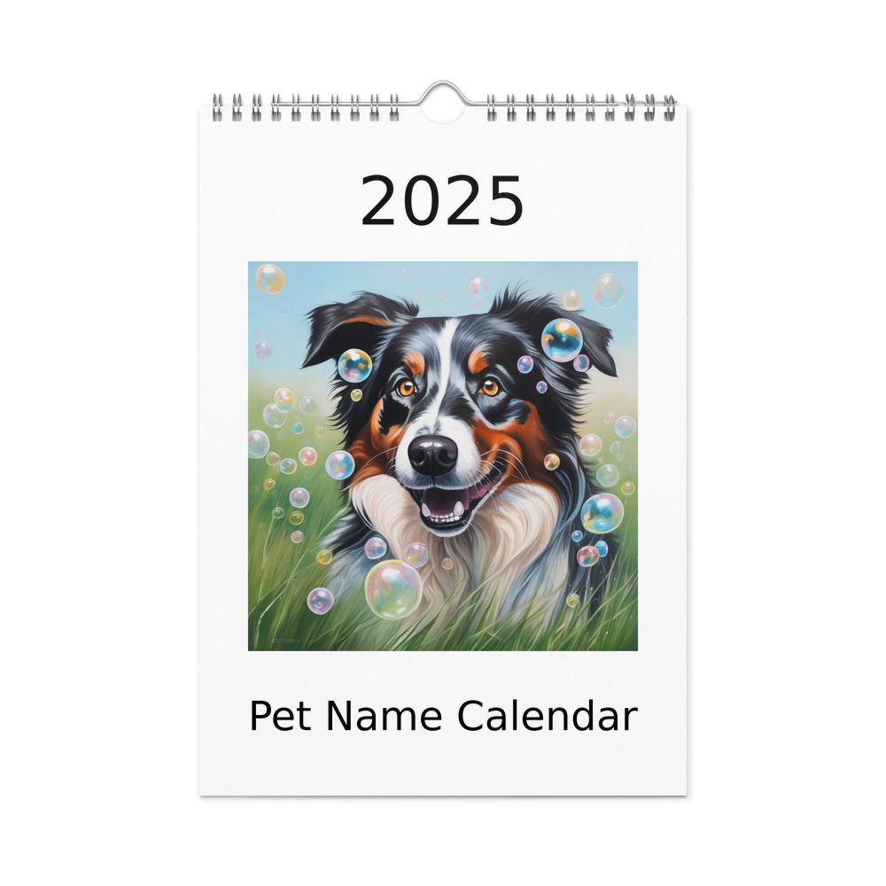 PugMug Custom Australian Shepherd Dog Wall Calendar (2026)
