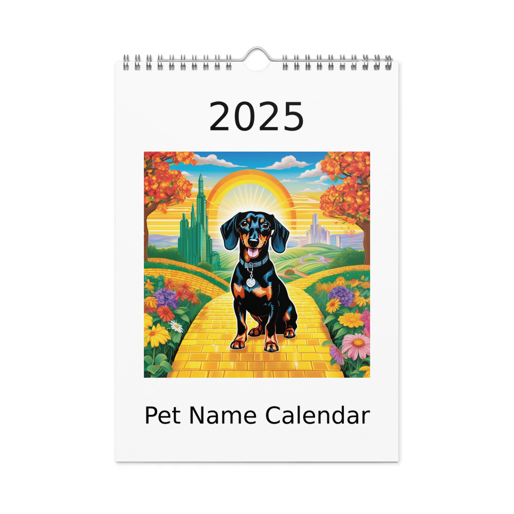 PugMug Custom Black Dachshund Wall Calendar (2026)