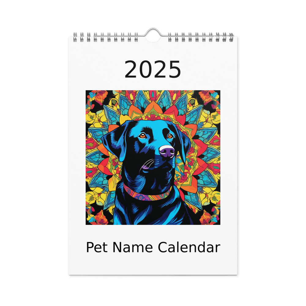 PugMug Custom Black Labrador Retriever Wall Calendar (2026)