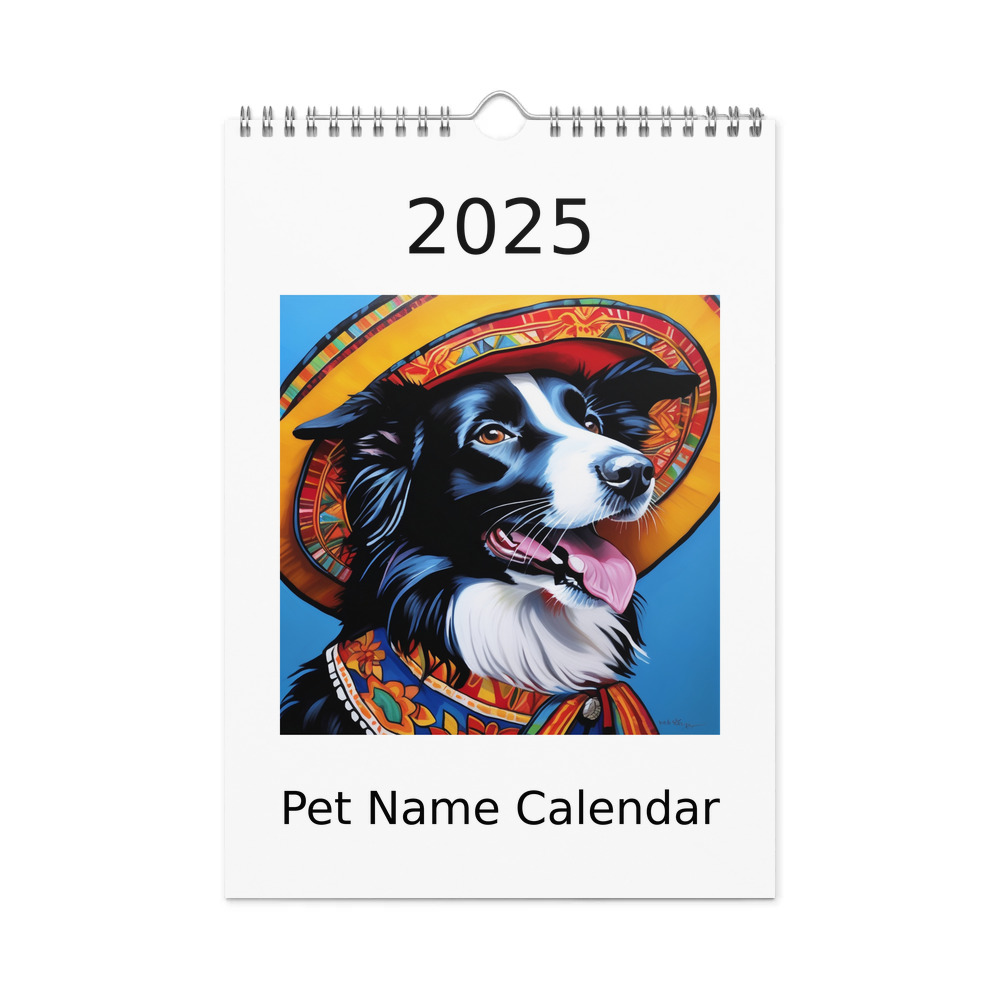 PugMug Custom Border Collie Wall Calendar (2026)