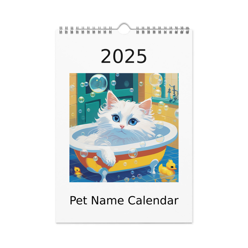 PugMug Custom White Ragdoll Cat Wall Calendar (2026)