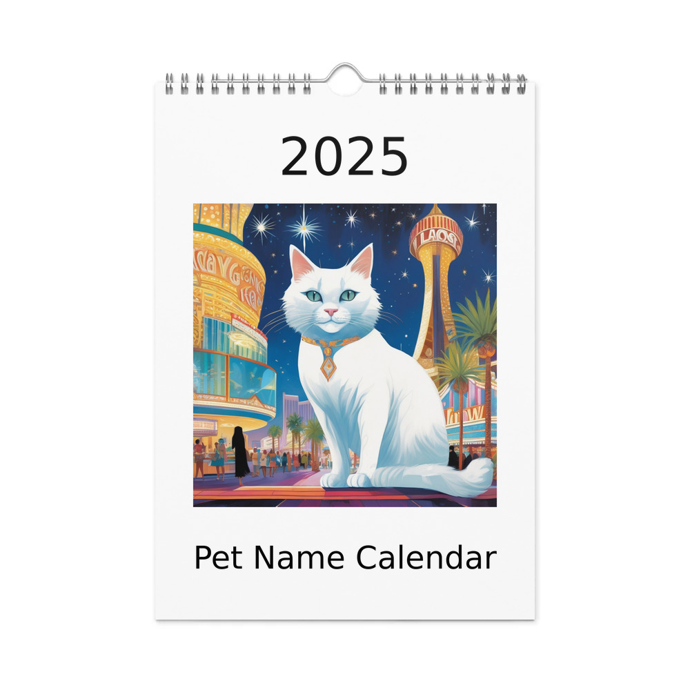 PugMug Custom White Companion Cat Wall Calendar (2026)
