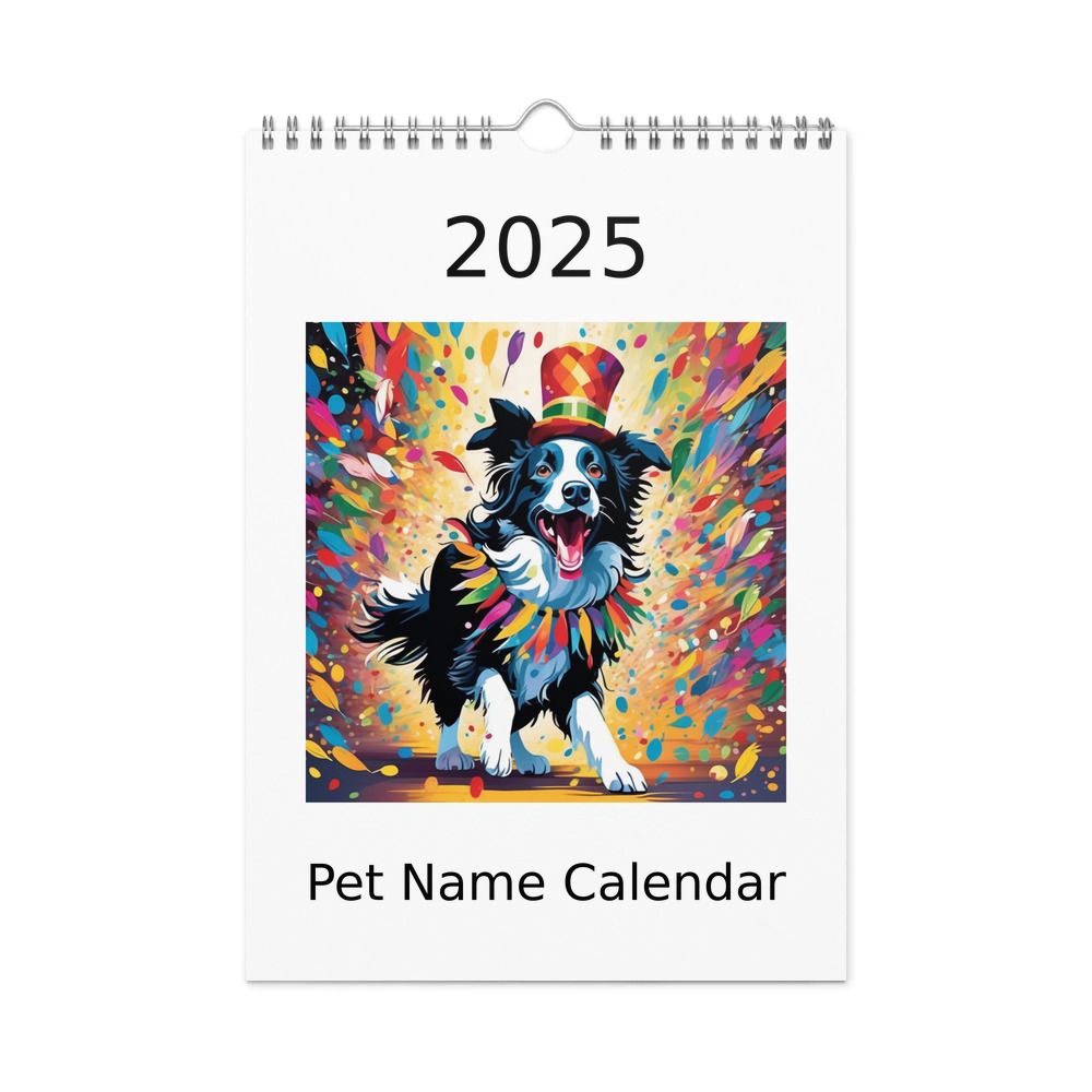 PugMug Custom Border Collie Wall Calendar (2026)