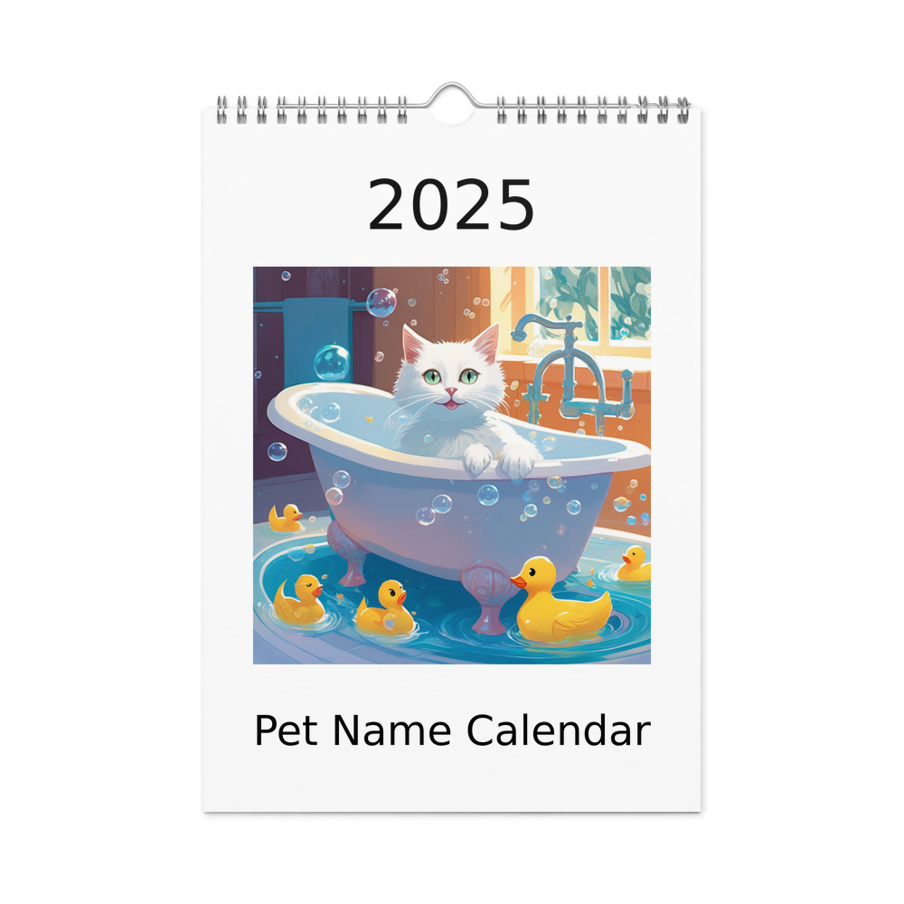 PugMug Custom White Companion Cat Wall Calendar (2026)