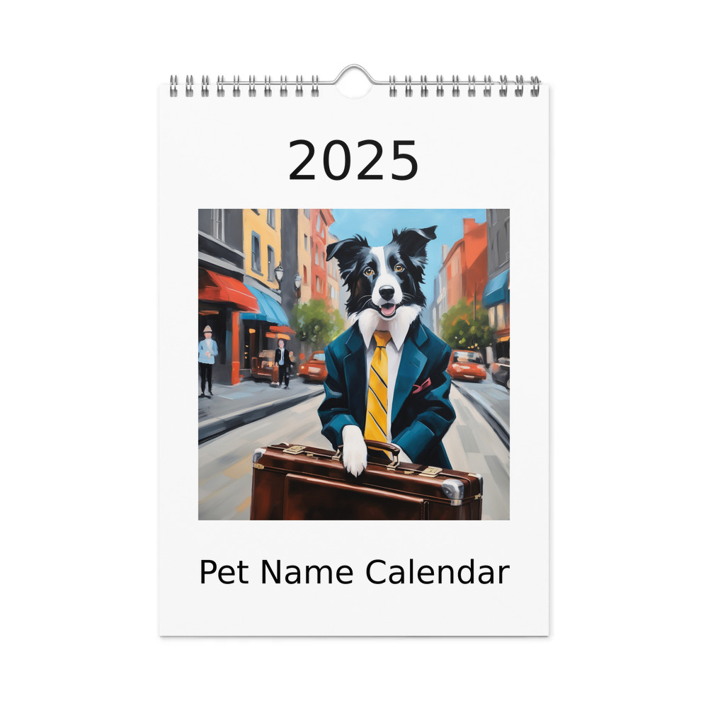 PugMug Custom Border Collie Wall Calendar (2026)