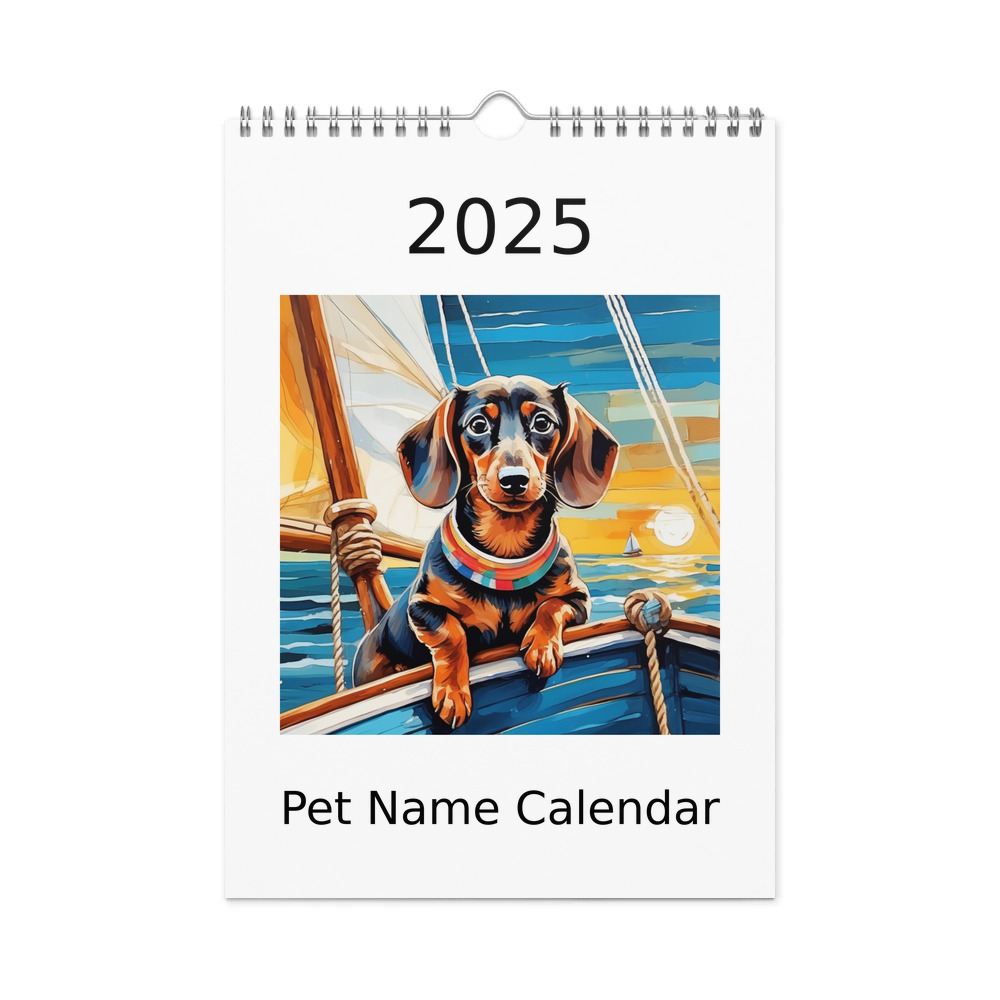 PugMug Custom Tan Dachshund Wall Calendar (2026)