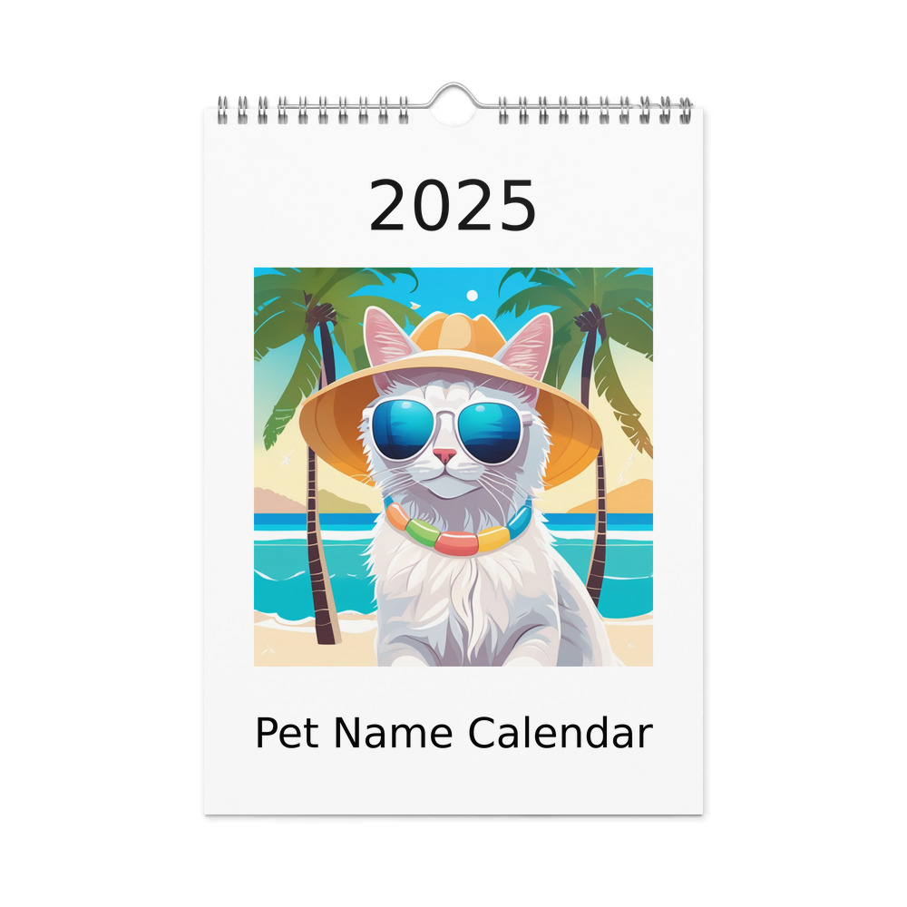 PugMug Custom White Companion Cat Wall Calendar (2026)