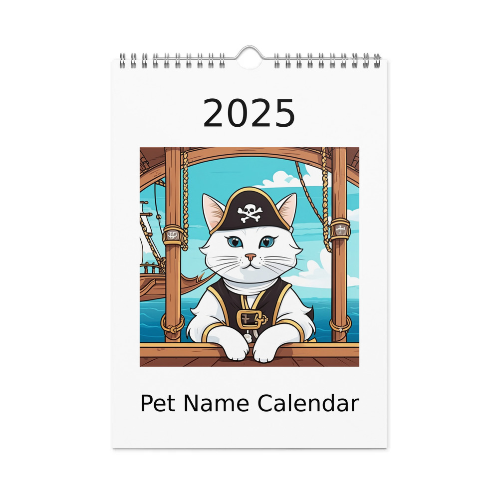 PugMug Custom White Companion Cat Wall Calendar (2026)