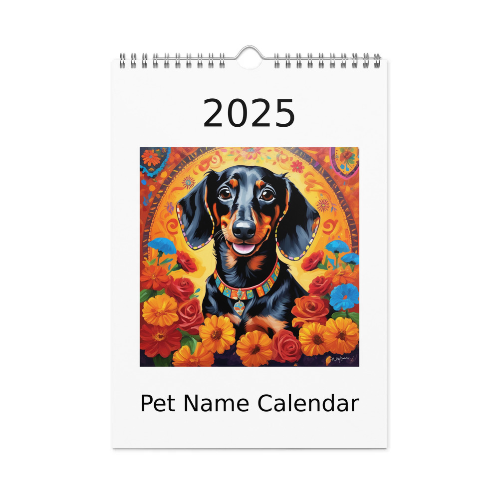 PugMug Custom Black Dachshund Wall Calendar (2026)