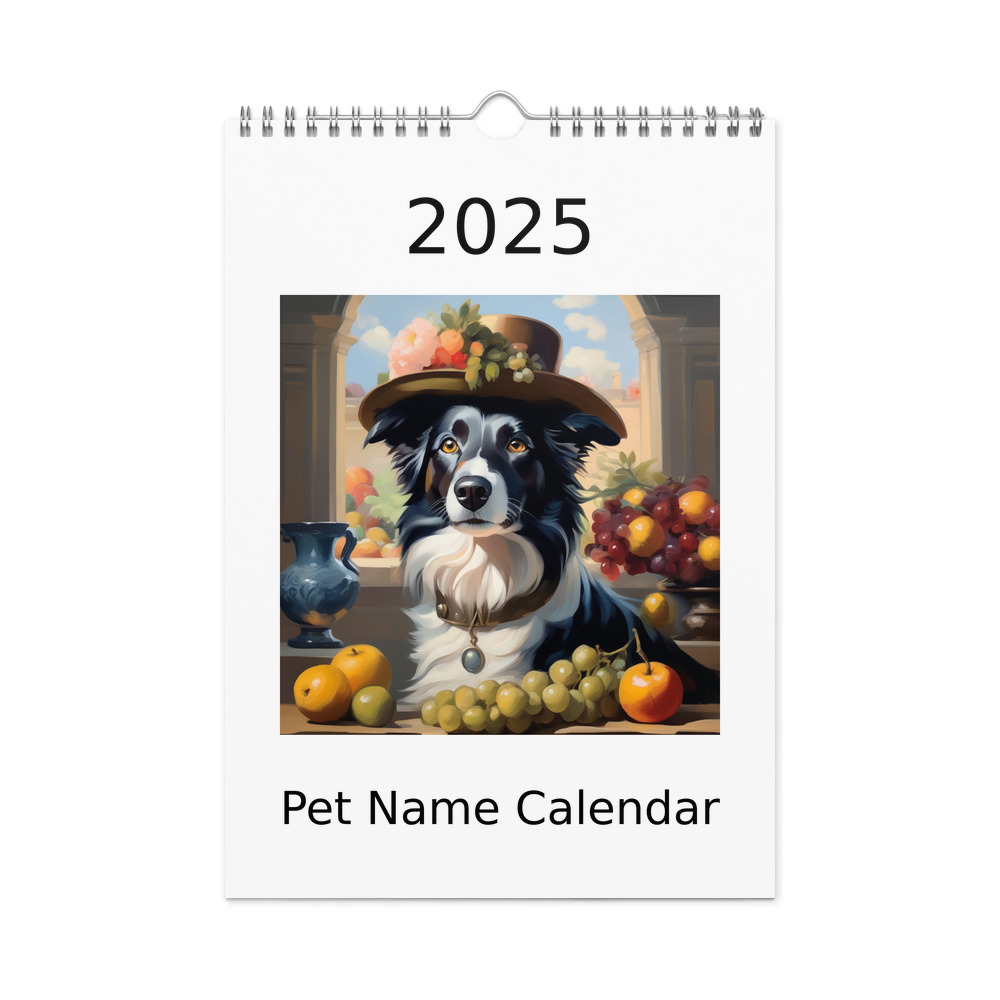 PugMug Custom Border Collie Wall Calendar (2026)
