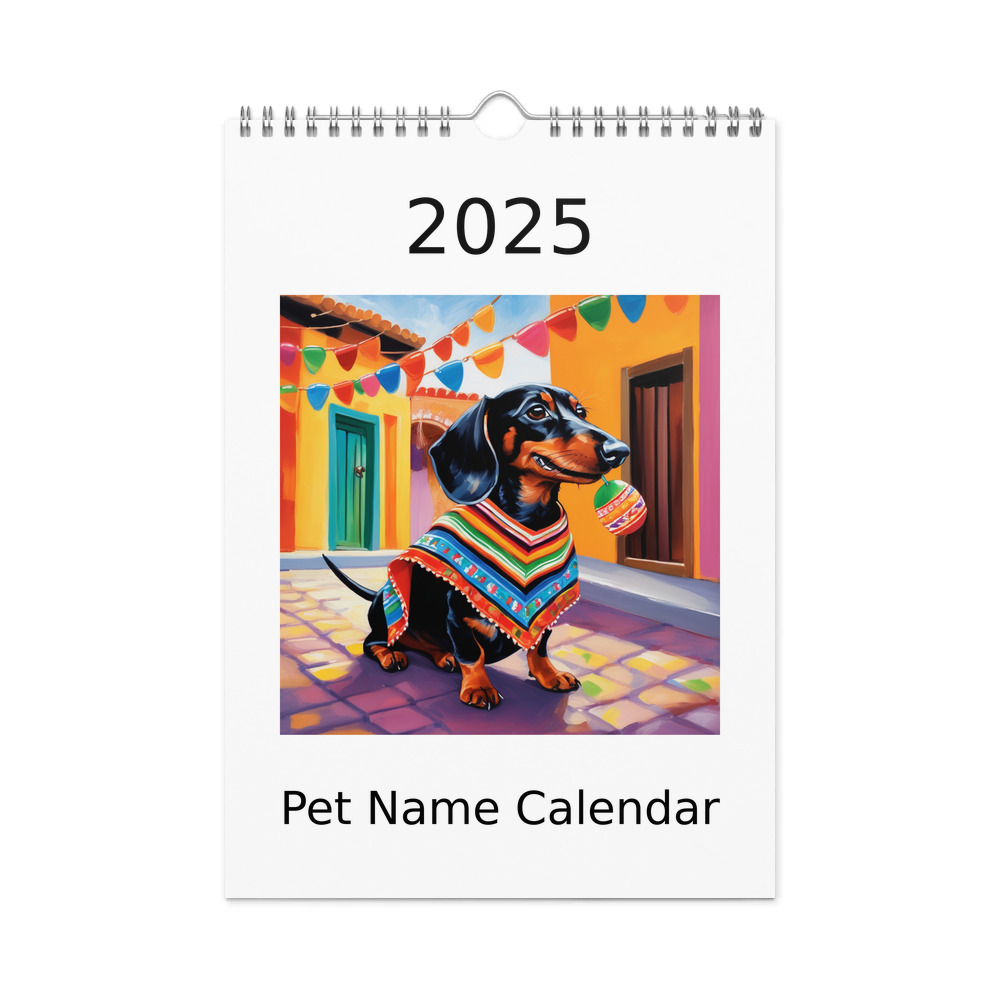 PugMug Custom Black Dachshund Wall Calendar (2026)