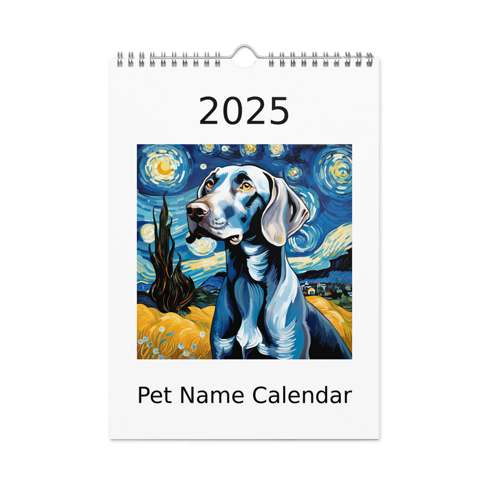 PugMug Custom Weimaraner Wall Calendar (2026)