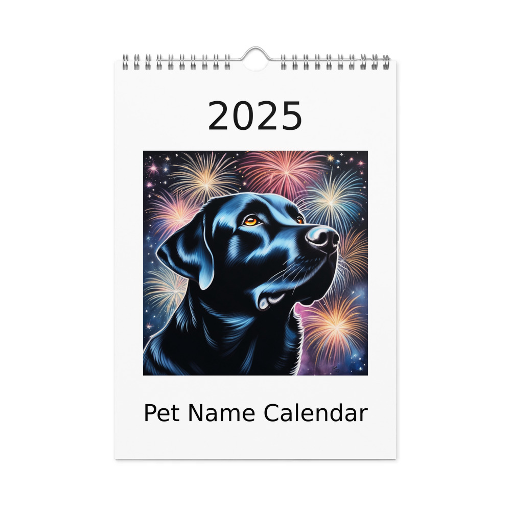 PugMug Custom Black Labrador Retriever Wall Calendar (2026)