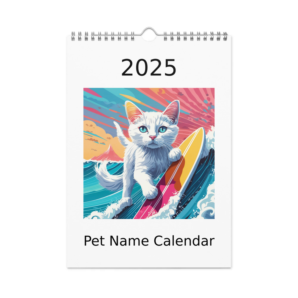 PugMug Custom White Companion Cat Wall Calendar (2026)