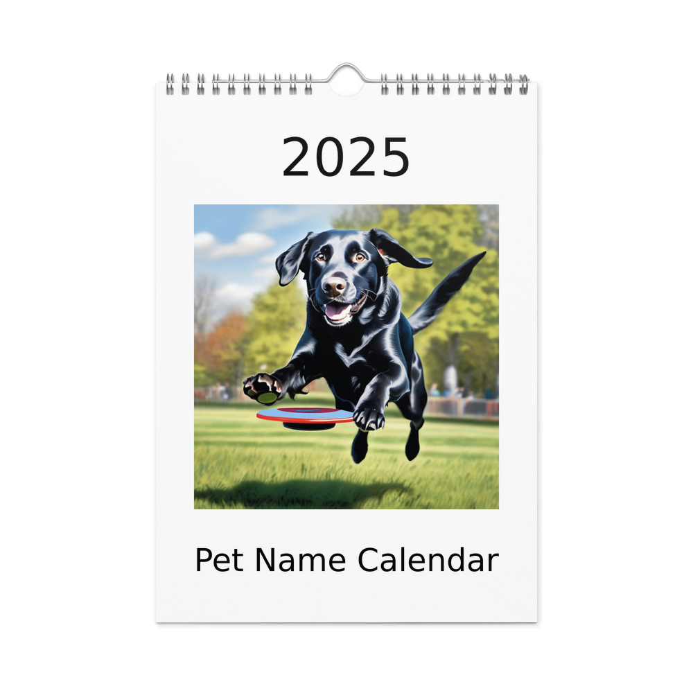 PugMug Custom Black Labrador Retriever Wall Calendar (2026)