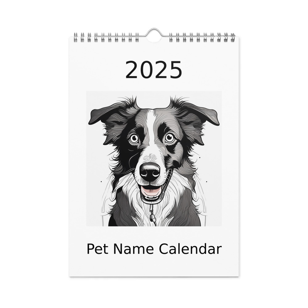 PugMug Custom Border Collie Wall Calendar (2026)
