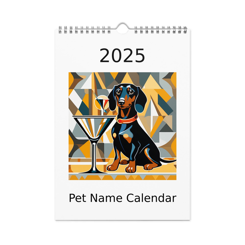 PugMug Custom Black Dachshund Wall Calendar (2026)