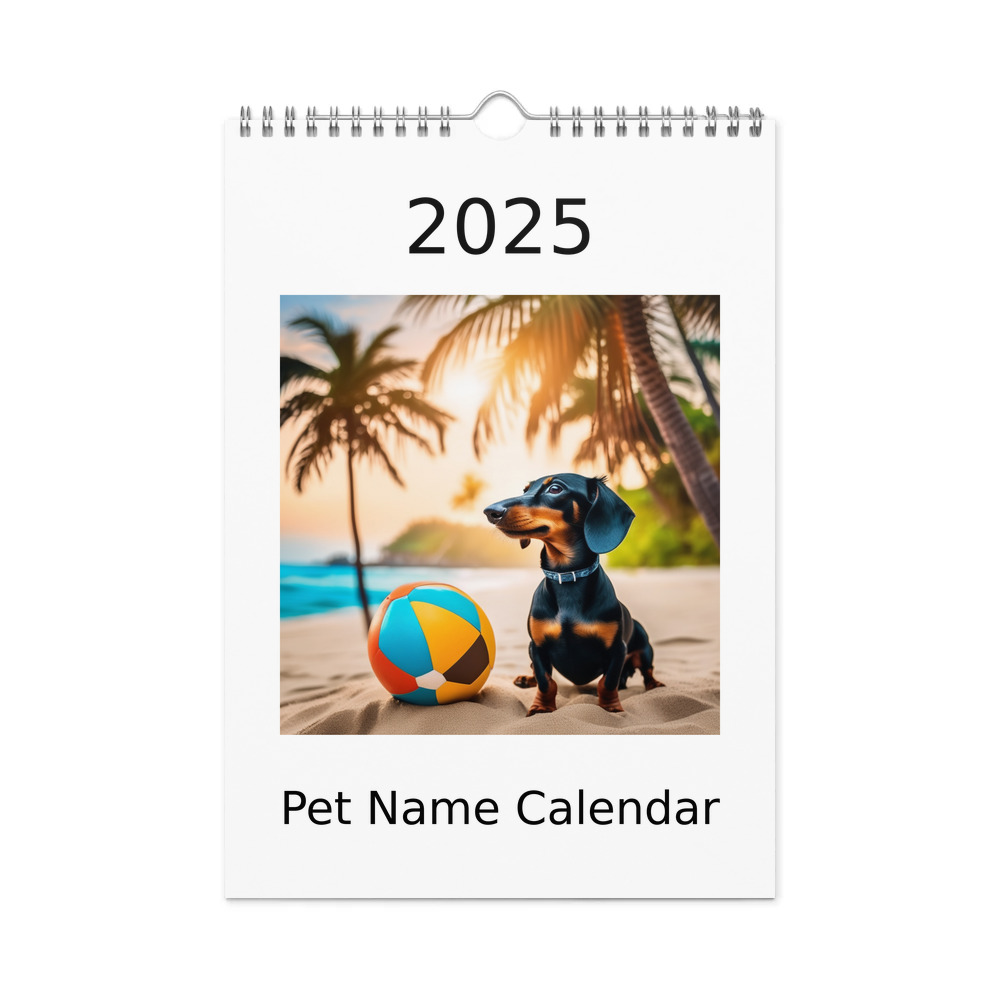 PugMug Custom Black Dachshund Wall Calendar (2026)