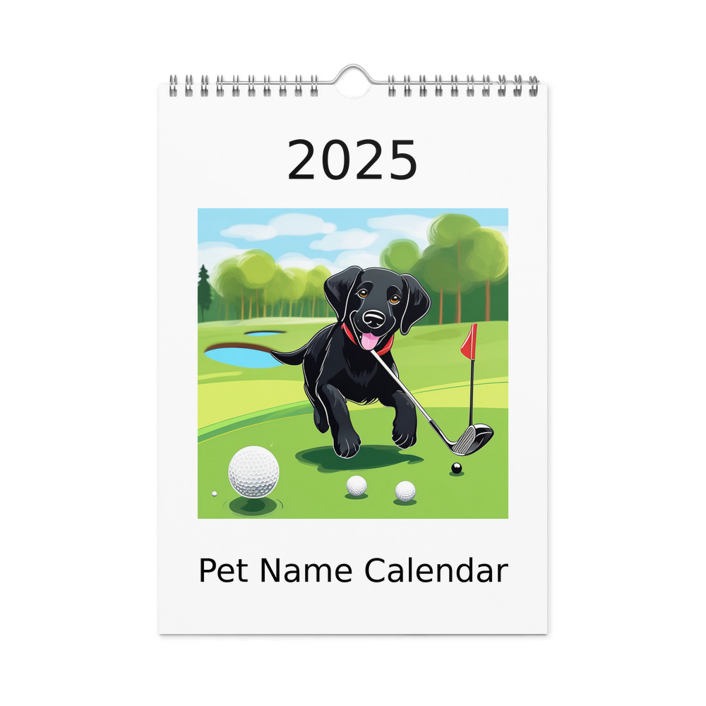 PugMug Custom Black Labrador Retriever Wall Calendar (2026)