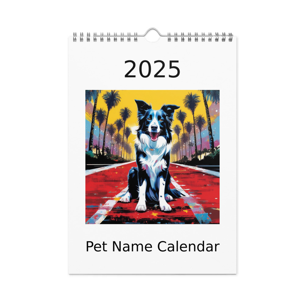 PugMug Custom Border Collie Wall Calendar (2026)