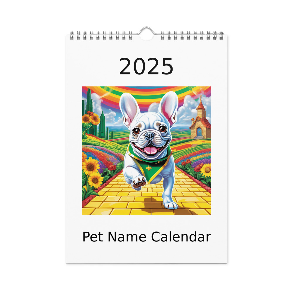 PugMug Custom White French Bulldog Wall Calendar (2026)