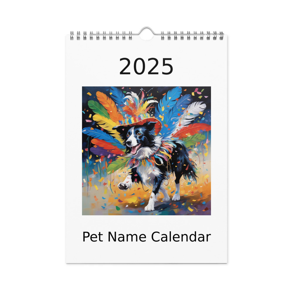 PugMug Custom Border Collie Wall Calendar (2026)