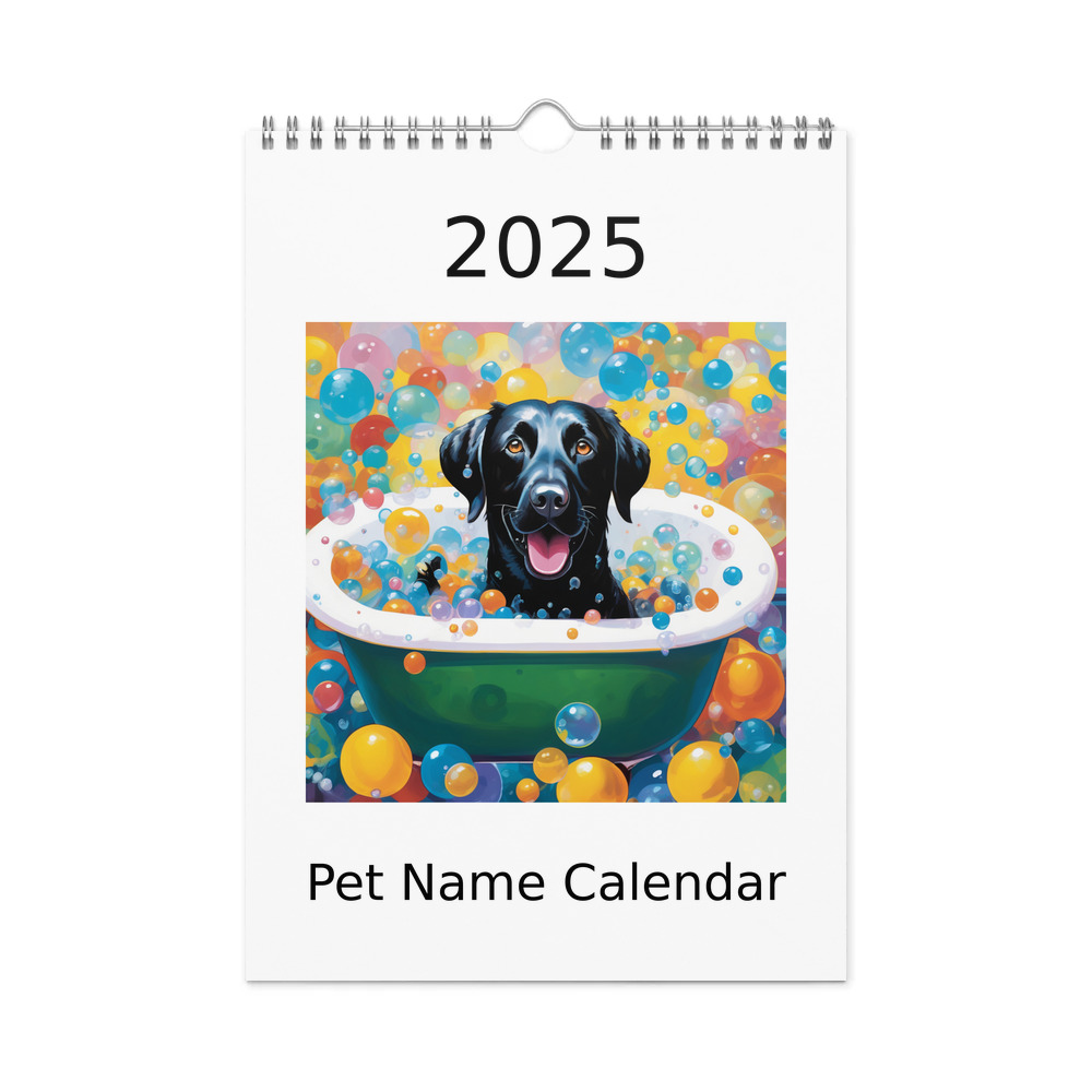 PugMug Custom Black Labrador Retriever Wall Calendar (2026)