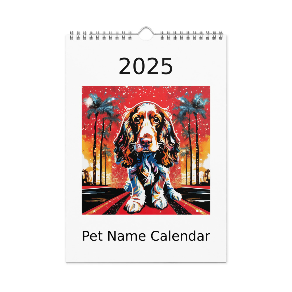 PugMug Custom English Cocker Spaniel Wall Calendar (2026)