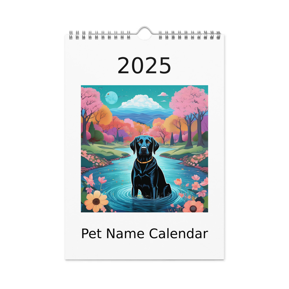 PugMug Custom Black Labrador Retriever Wall Calendar (2026)