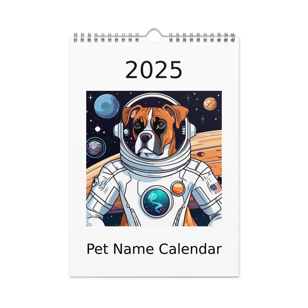 PugMug Custom Boxer Dog Wall Calendar (2026)