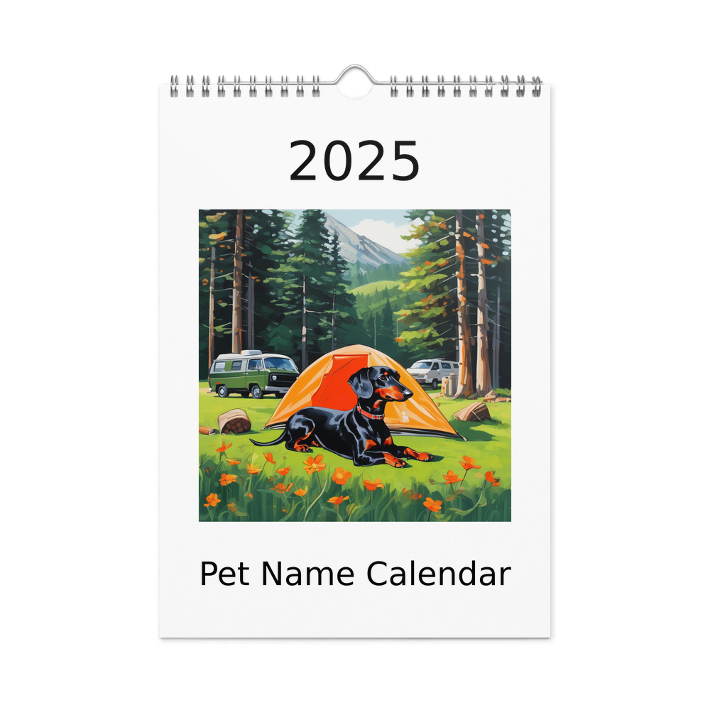 PugMug Custom Black Dachshund Wall Calendar (2026)