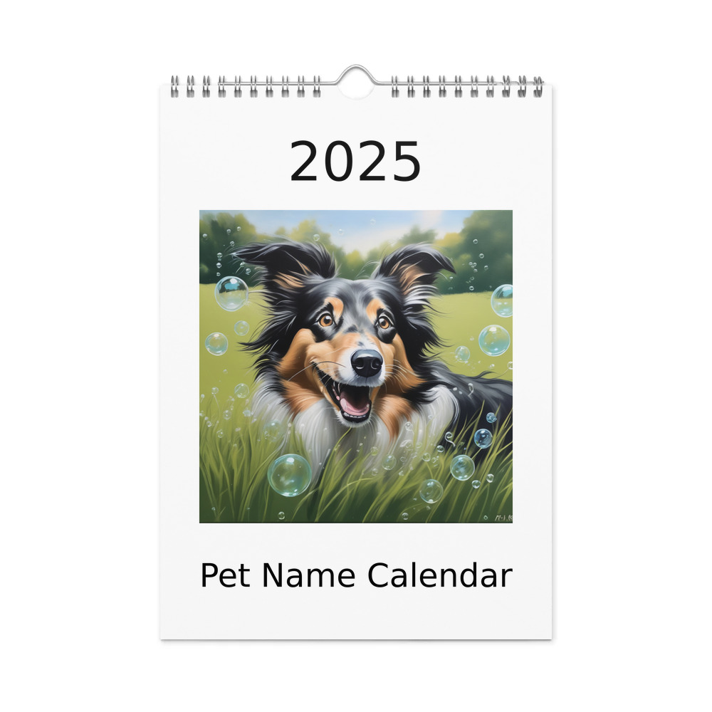 PugMug Custom Collie Wall Calendar (2026)