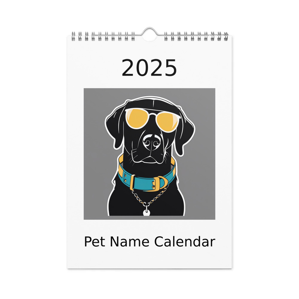 PugMug Custom Black Labrador Retriever Wall Calendar (2026)